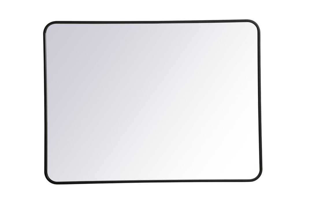 Soft Corner Metal Rectangular Mirror 30X40 Inch In Black by Elegant Decor