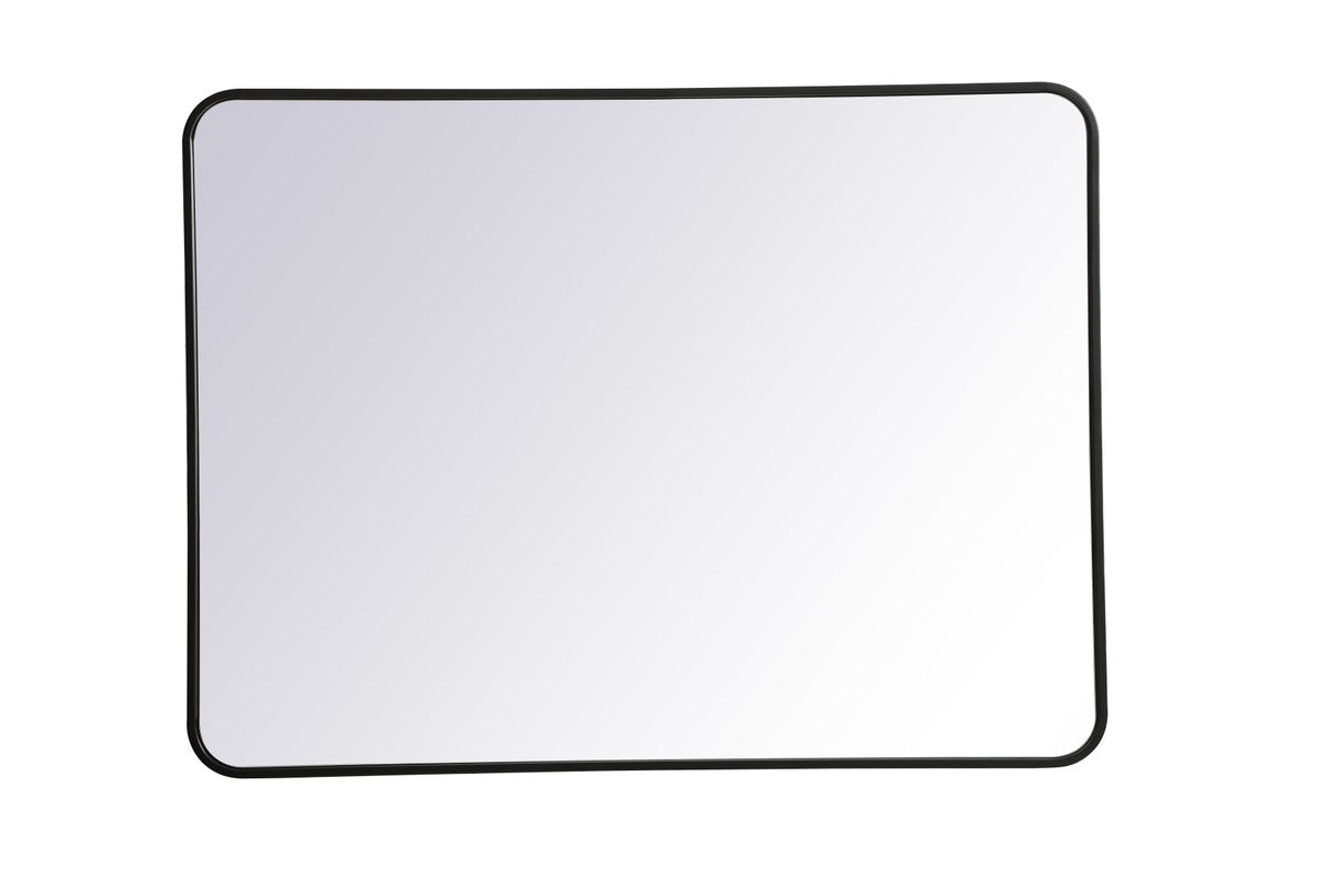Soft Corner Metal Rectangular Mirror 30X40 Inch In Black by Elegant Decor