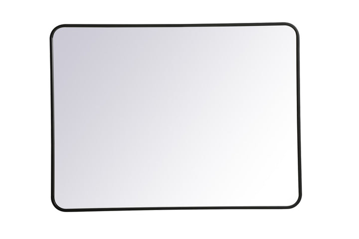 Soft Corner Metal Rectangular Mirror 30X40 Inch In Black by Elegant Decor