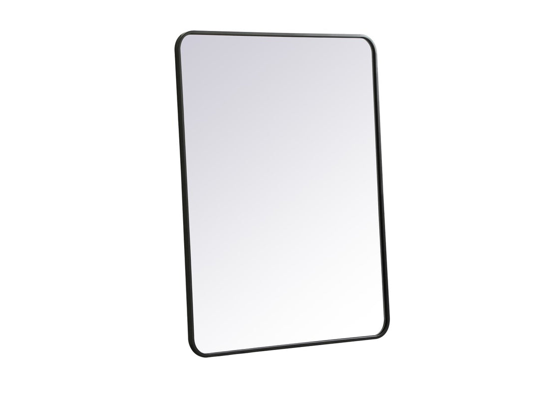 Soft Corner Metal Rectangular Mirror 30X40 Inch In Black