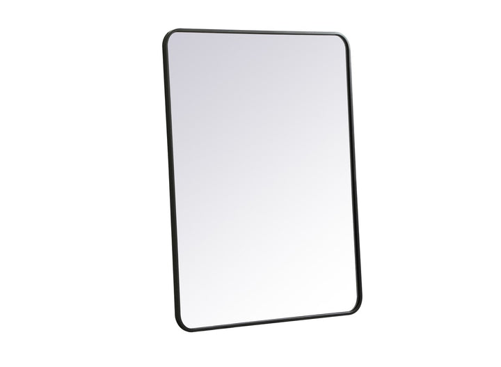 Soft Corner Metal Rectangular Mirror 30X40 Inch In Black