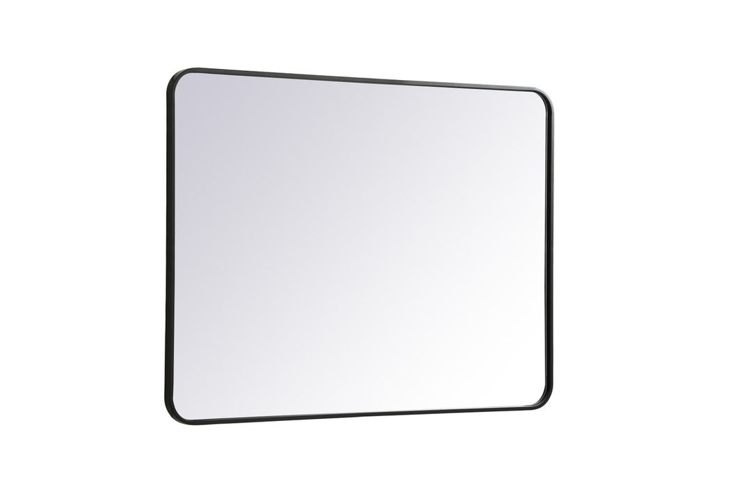 Soft Corner Metal Rectangular Mirror 30X40 Inch In Black