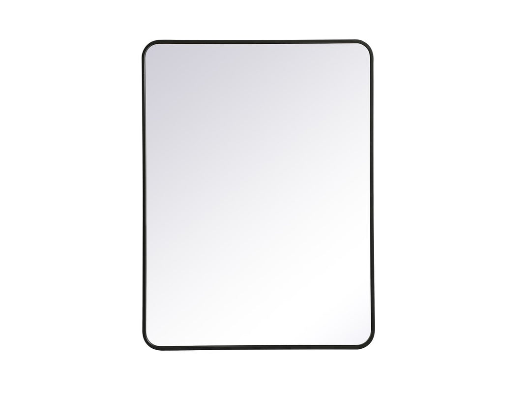 Soft Corner Metal Rectangular Mirror 30X40 Inch In Black