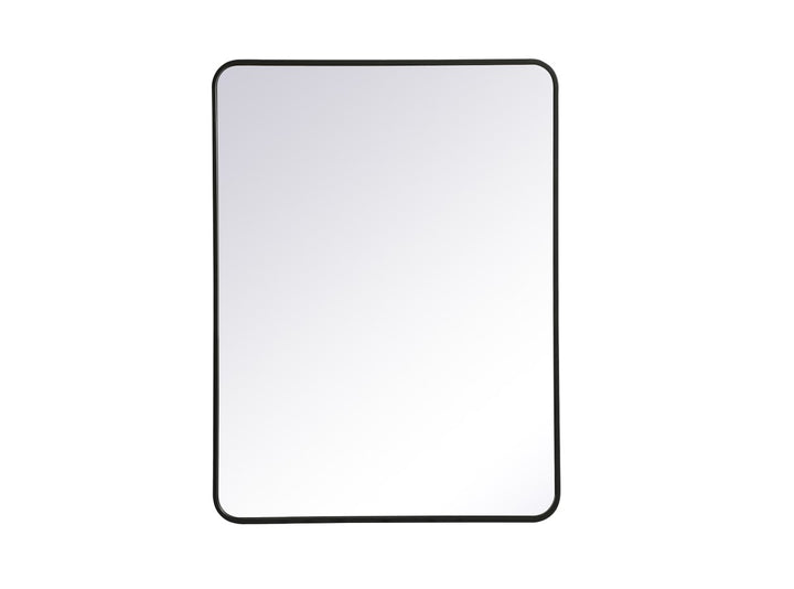 Soft Corner Metal Rectangular Mirror 30X40 Inch In Black