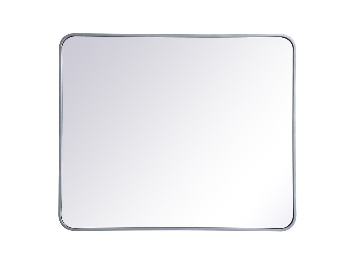 Soft Corner Metal Rectangular Mirror 30X36 Inch In Silver by Elegant Decor