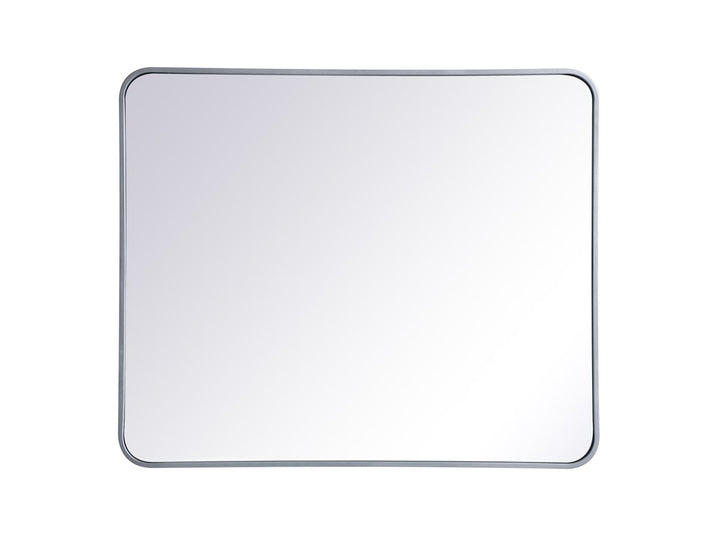 Soft Corner Metal Rectangular Mirror 30X36 Inch In Silver by Elegant Decor