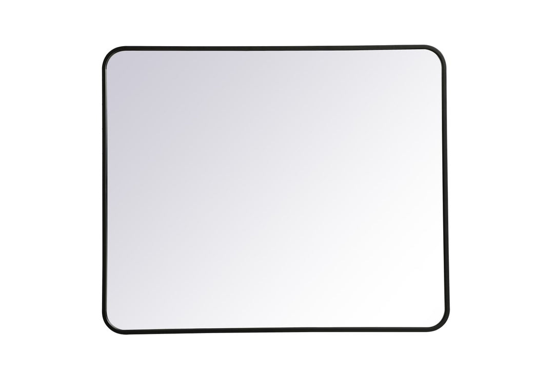 Soft Corner Metal Rectangular Mirror 30X36 Inch In Black by Elegant Decor