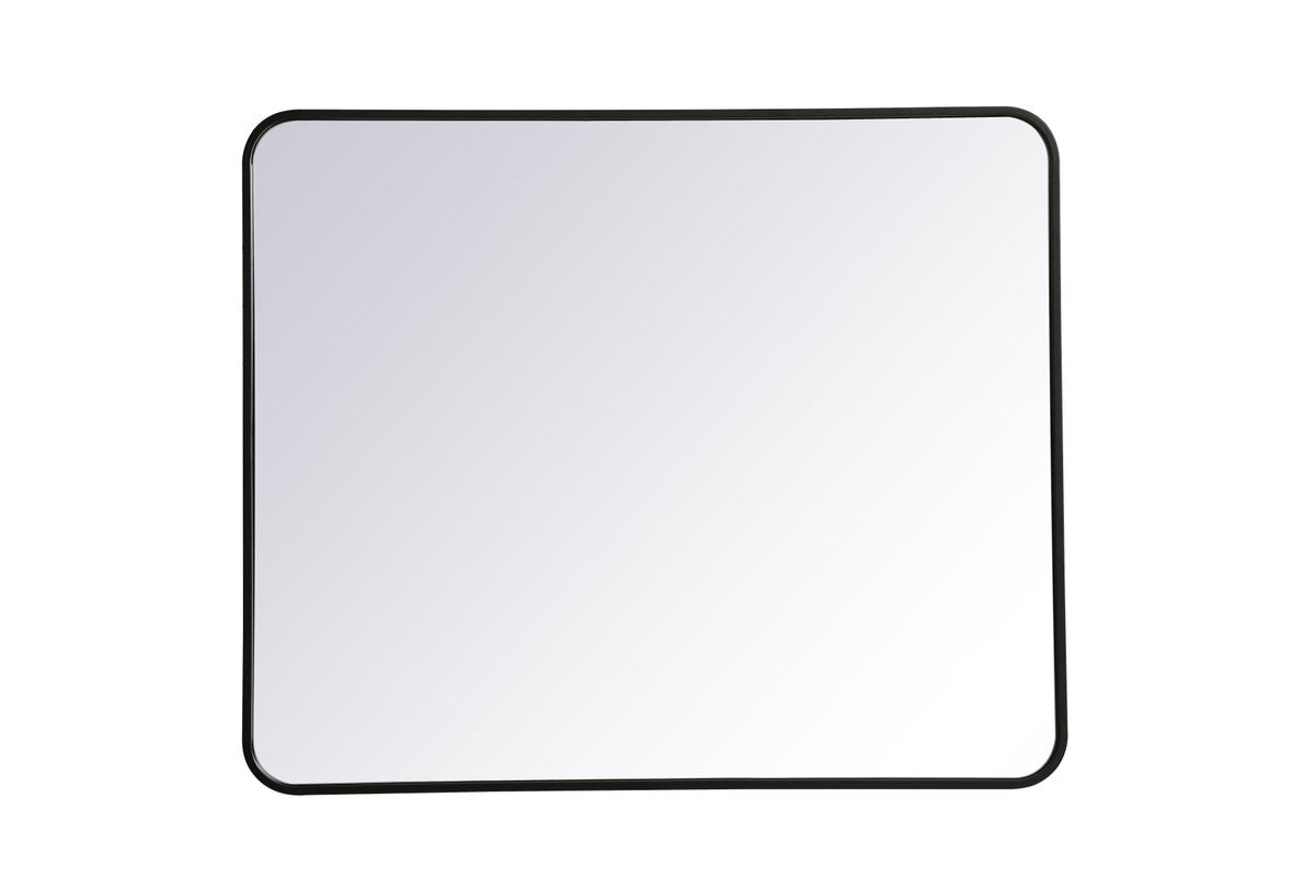 Soft Corner Metal Rectangular Mirror 30X36 Inch In Black by Elegant Decor