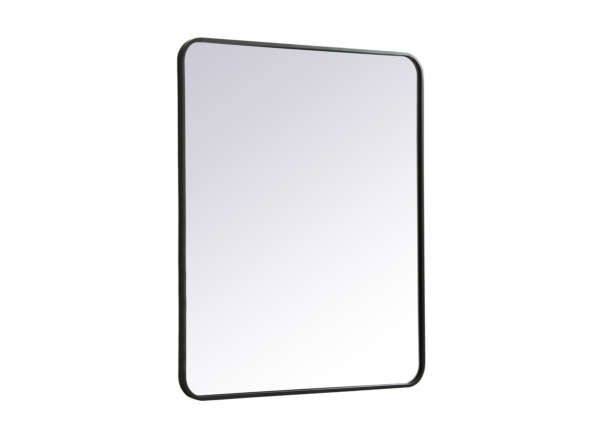 Soft Corner Metal Rectangular Mirror 30X36 Inch In Black