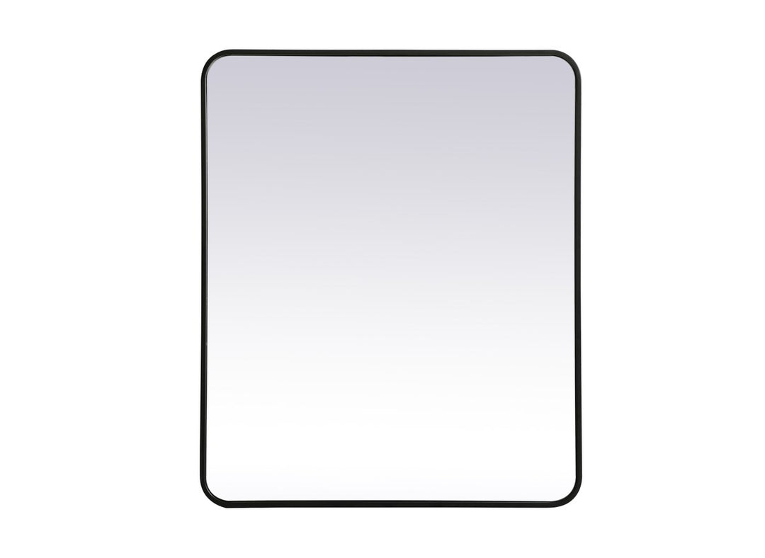 Soft Corner Metal Rectangular Mirror 30X36 Inch In Black