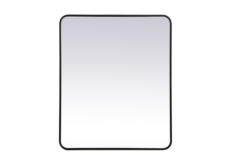 Soft Corner Metal Rectangular Mirror 30X36 Inch In Black