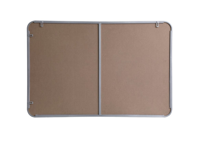 Soft Corner Metal Rectangular Mirror 28X42 Inch In Silver