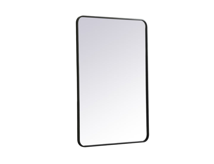 Soft Corner Metal Rectangular Mirror 28X42 Inch In Black