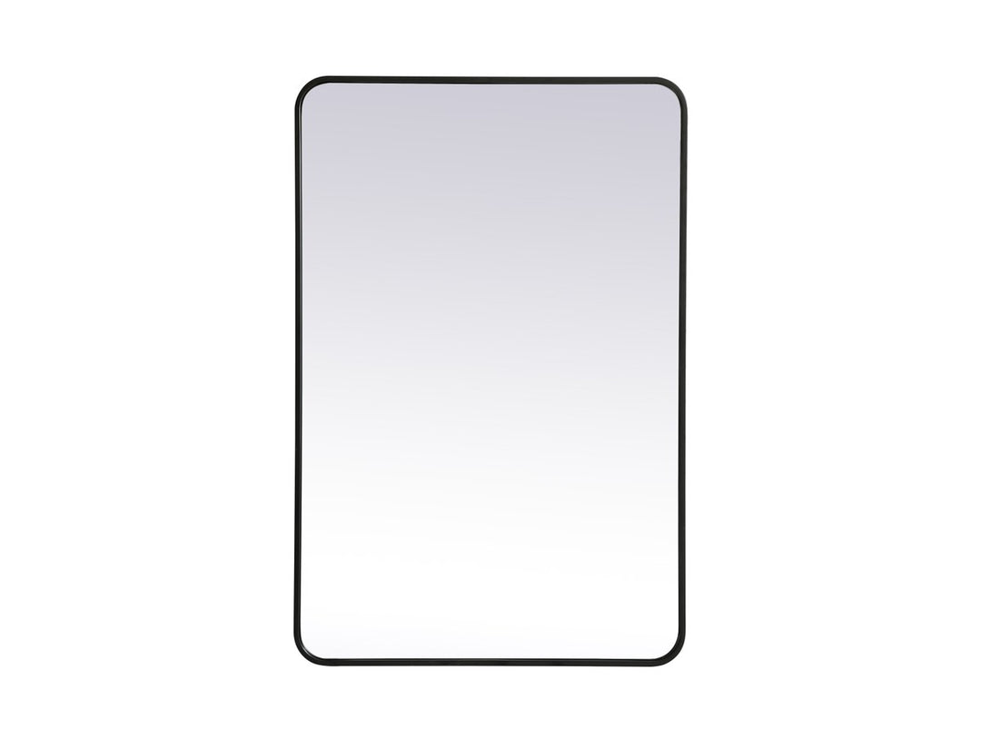 Soft Corner Metal Rectangular Mirror 28X42 Inch In Black