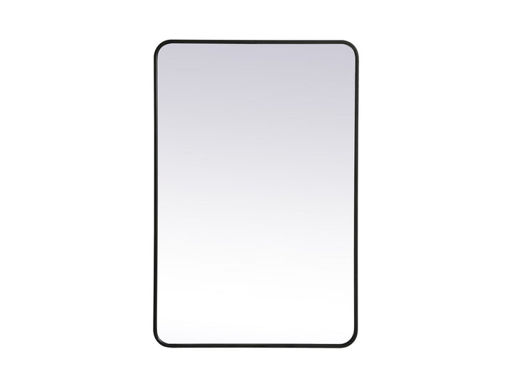 Soft Corner Metal Rectangular Mirror 28X42 Inch In Black