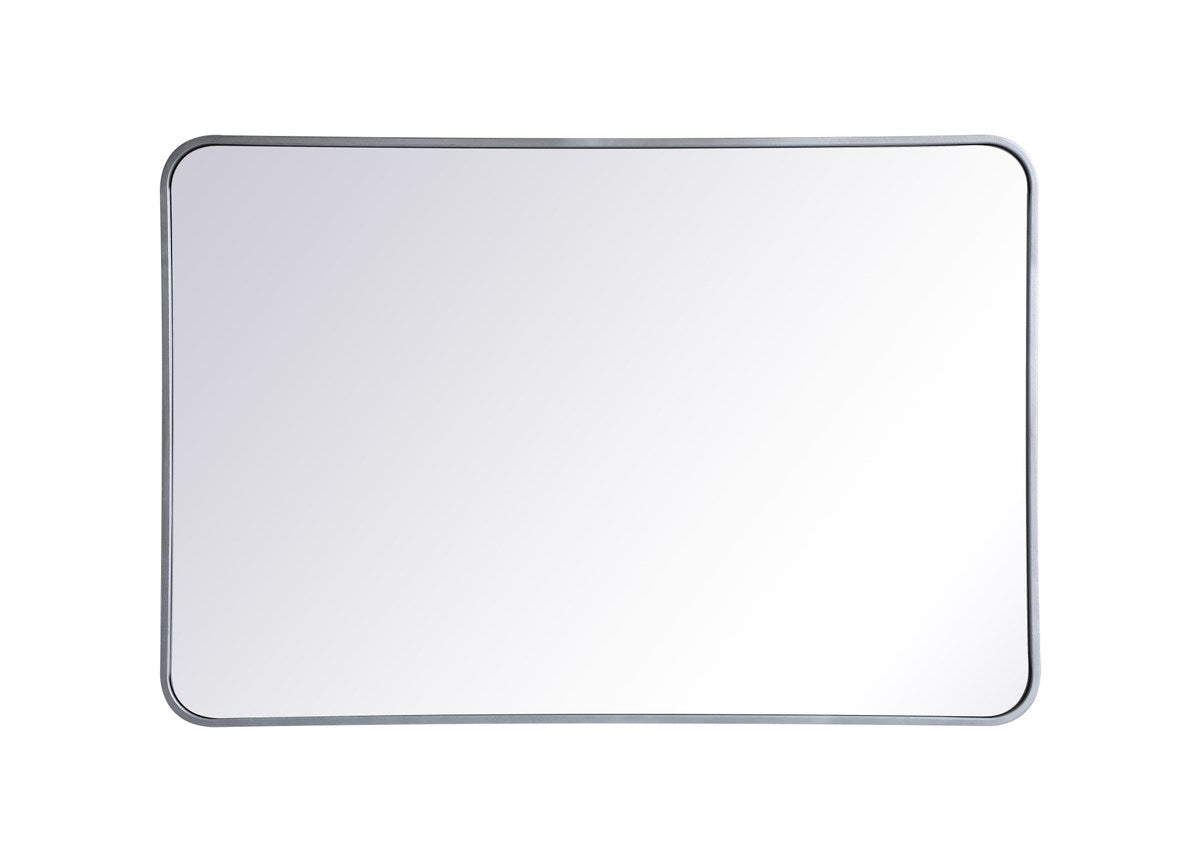 Soft Corner Metal Rectangular Mirror 27X40 Inch In Silver by Elegant Decor