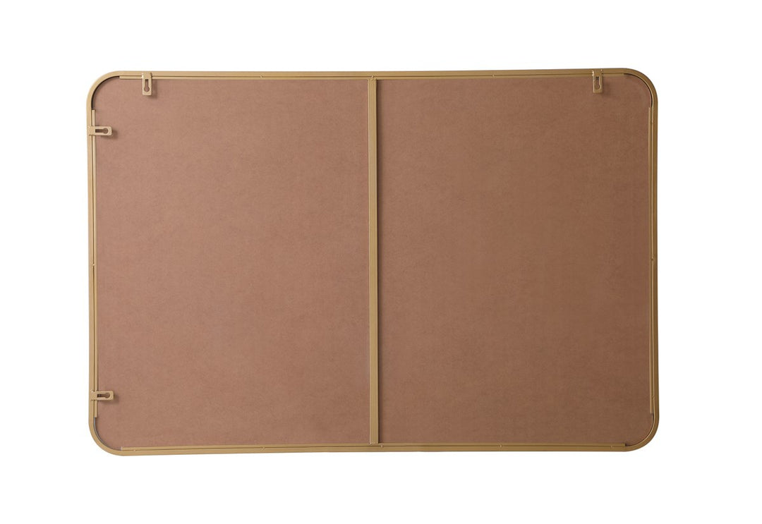 Soft Corner Metal Rectangular Mirror 27X40 Inch In Brass