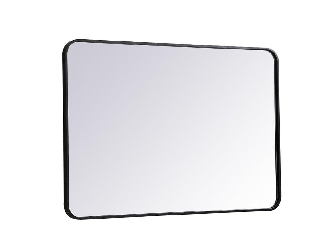 Soft Corner Metal Rectangular Mirror 27X40 Inch In Black