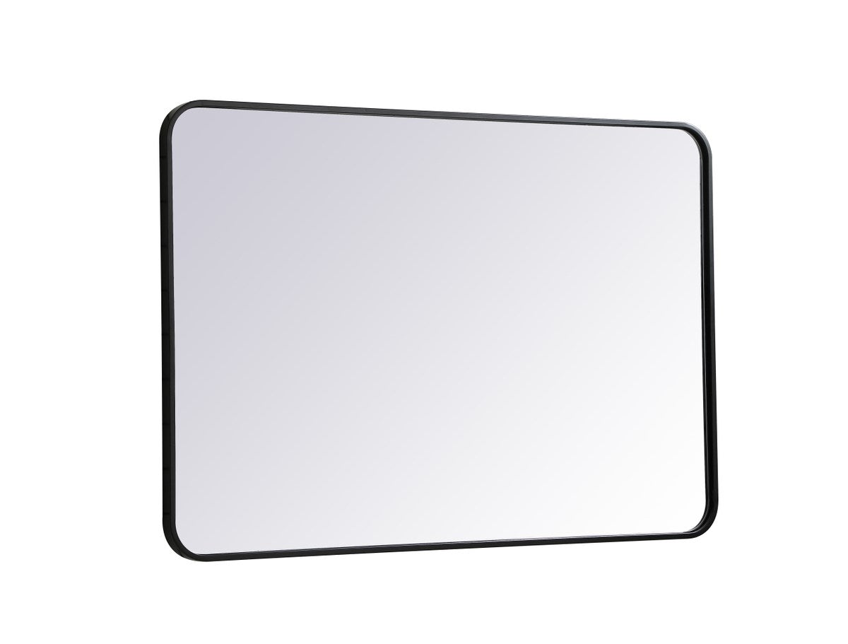 Soft Corner Metal Rectangular Mirror 27X40 Inch In Black