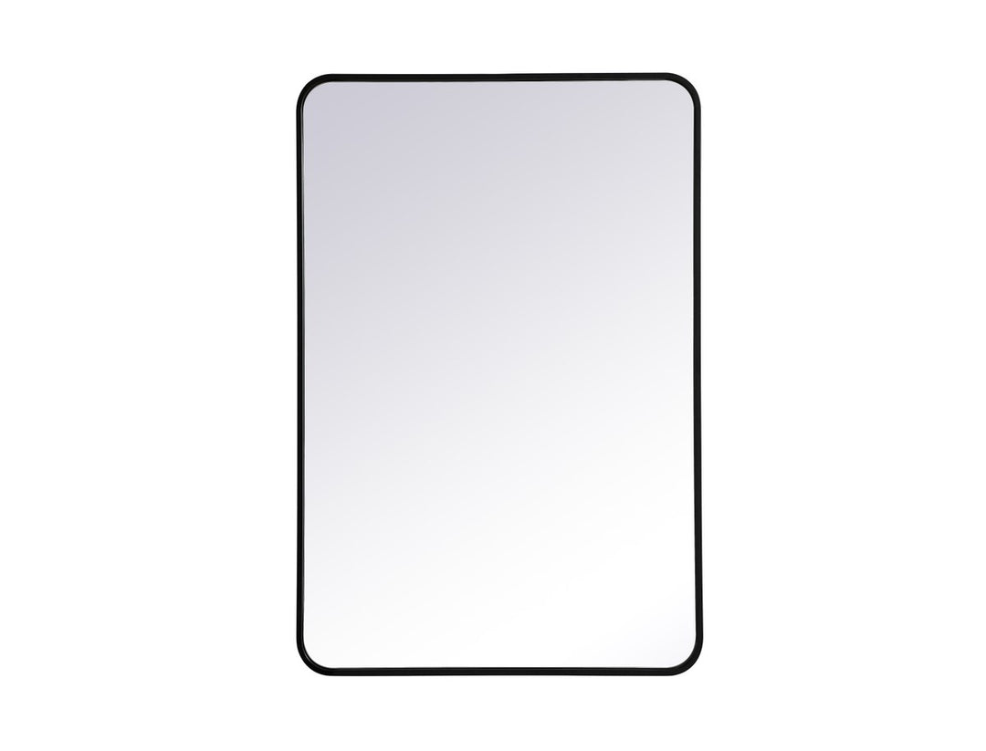 Soft Corner Metal Rectangular Mirror 27X40 Inch In Black
