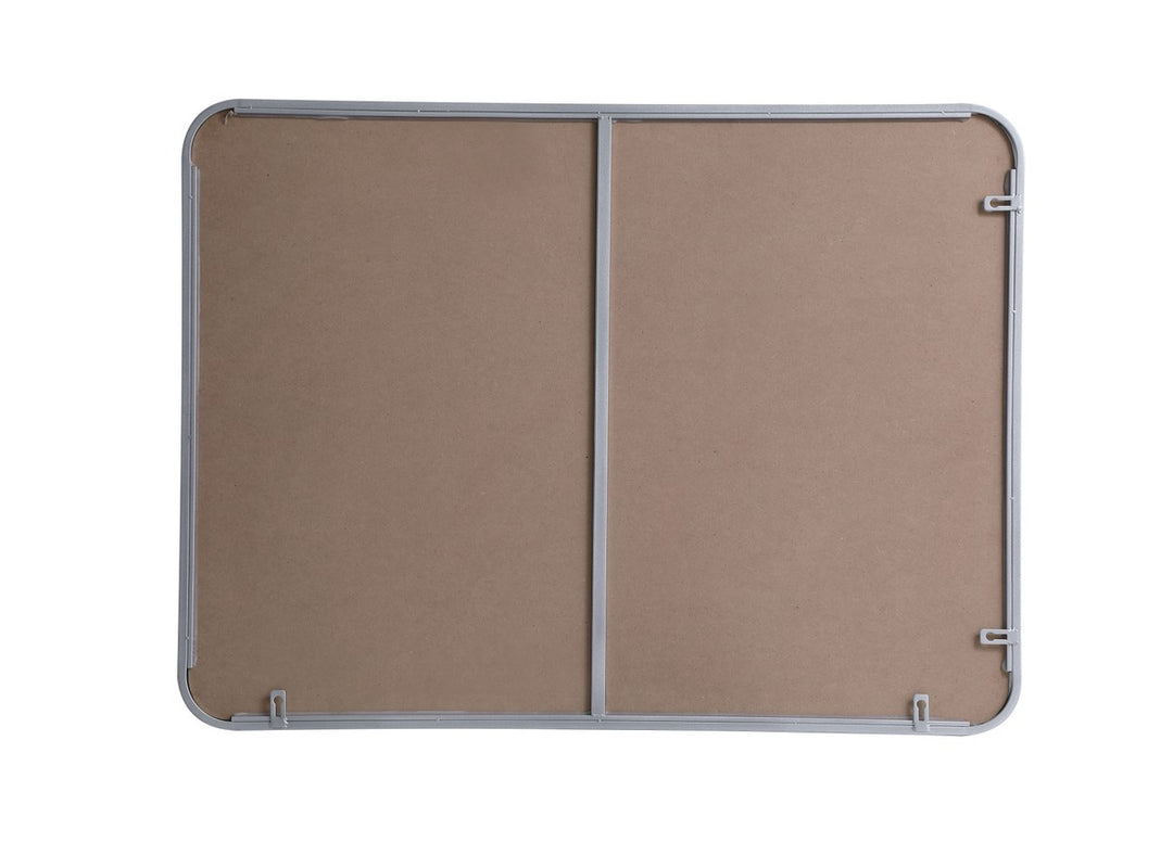 Soft Corner Metal Rectangular Mirror 27X36 Inch In Silver