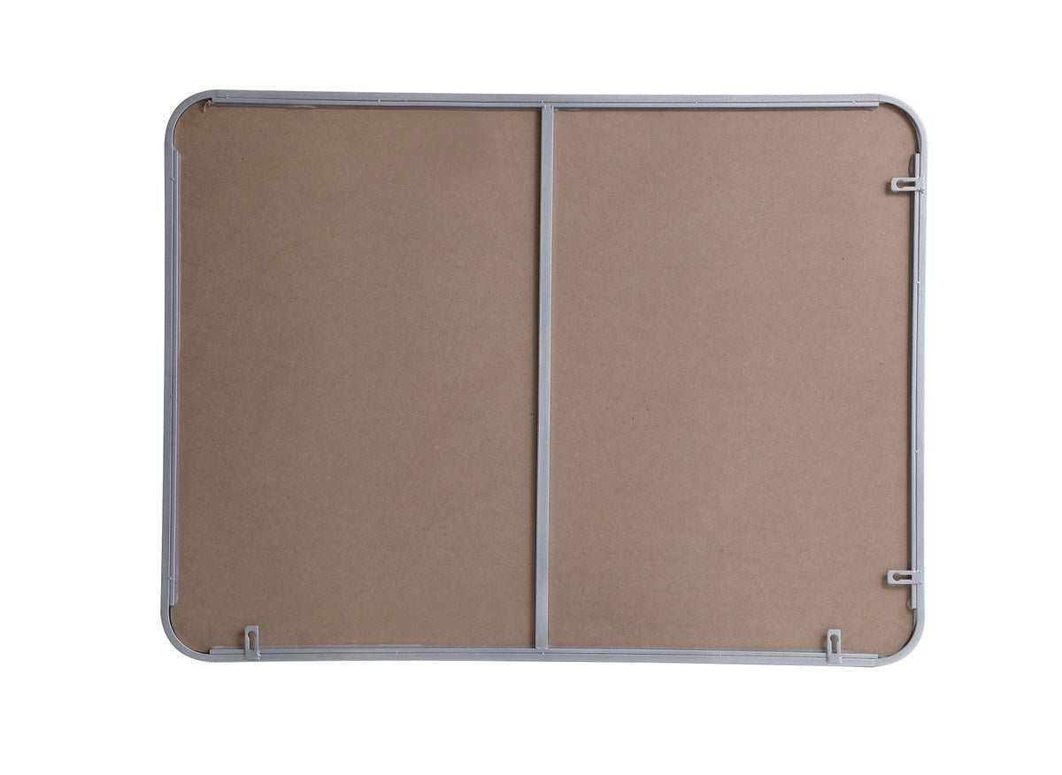 Soft Corner Metal Rectangular Mirror 27X36 Inch In Silver