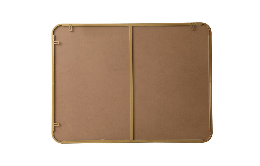 Soft Corner Metal Rectangular Mirror 27X36 Inch In Brass