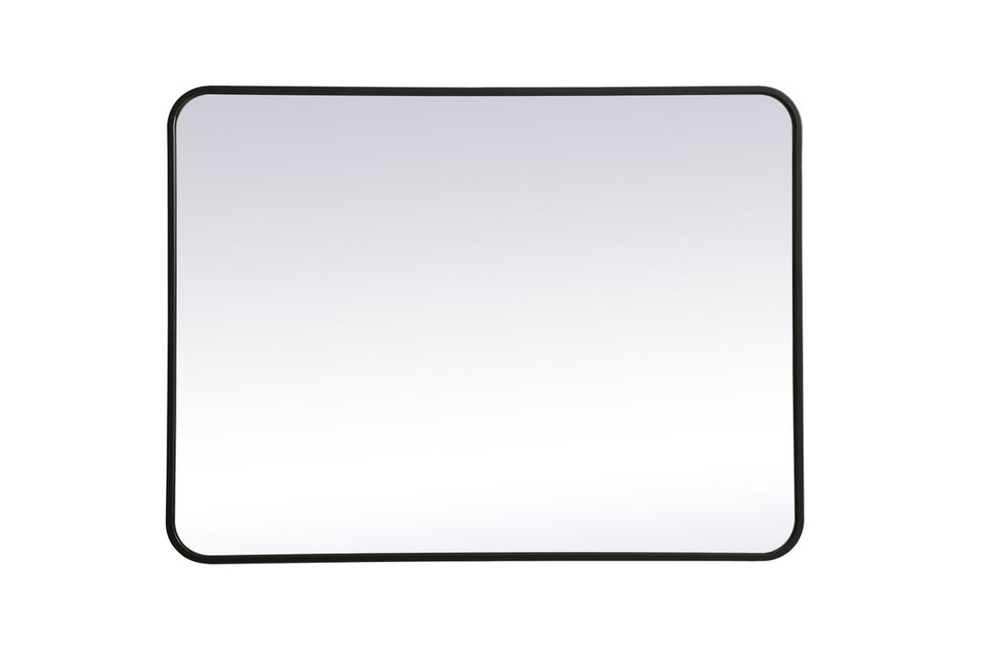 Soft Corner Metal Rectangular Mirror 27X36 Inch In Black by Elegant Decor