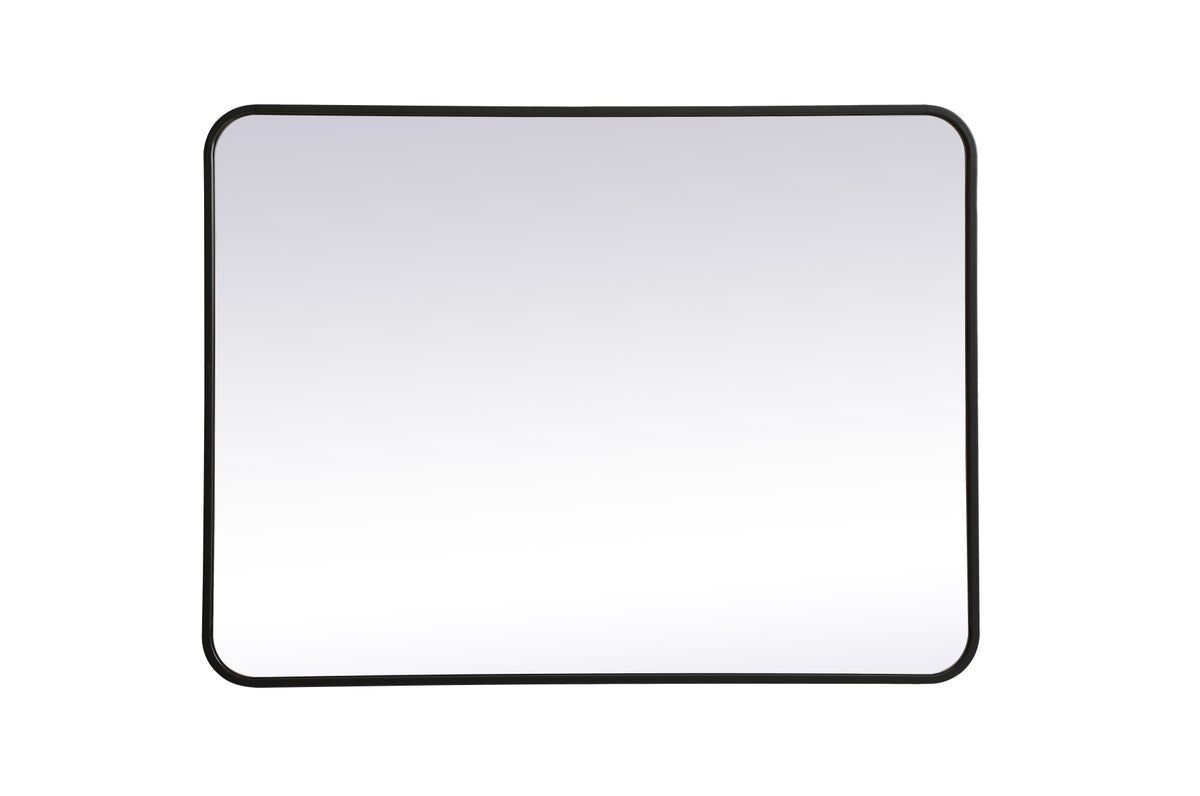 Soft Corner Metal Rectangular Mirror 27X36 Inch In Black by Elegant Decor