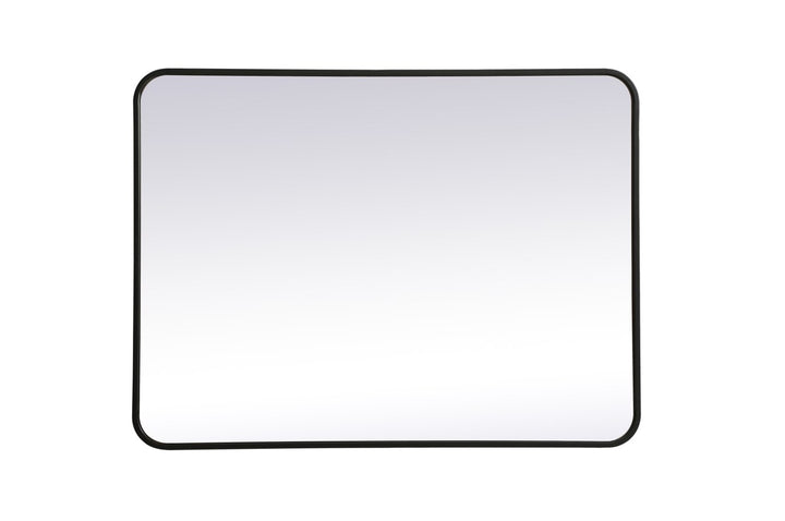 Soft Corner Metal Rectangular Mirror 27X36 Inch In Black by Elegant Decor