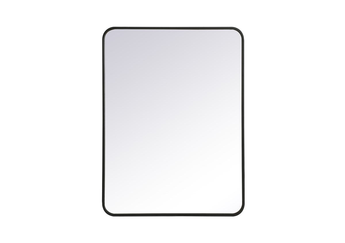 Soft Corner Metal Rectangular Mirror 27X36 Inch In Black