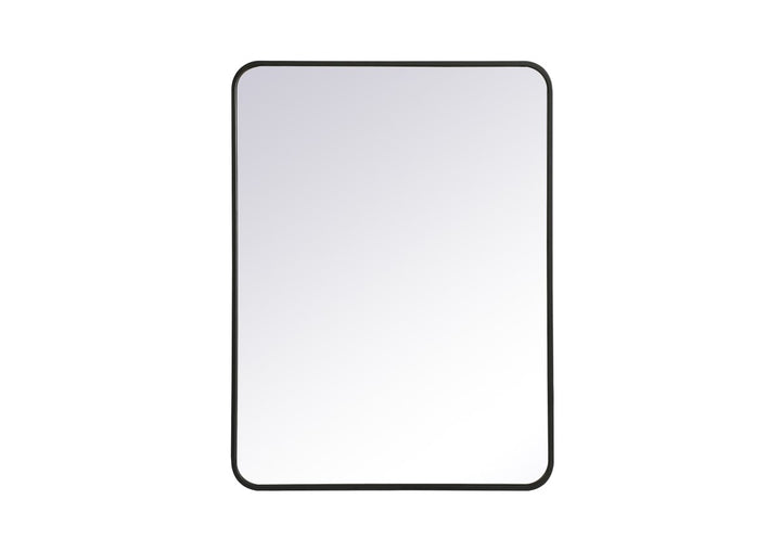 Soft Corner Metal Rectangular Mirror 27X36 Inch In Black