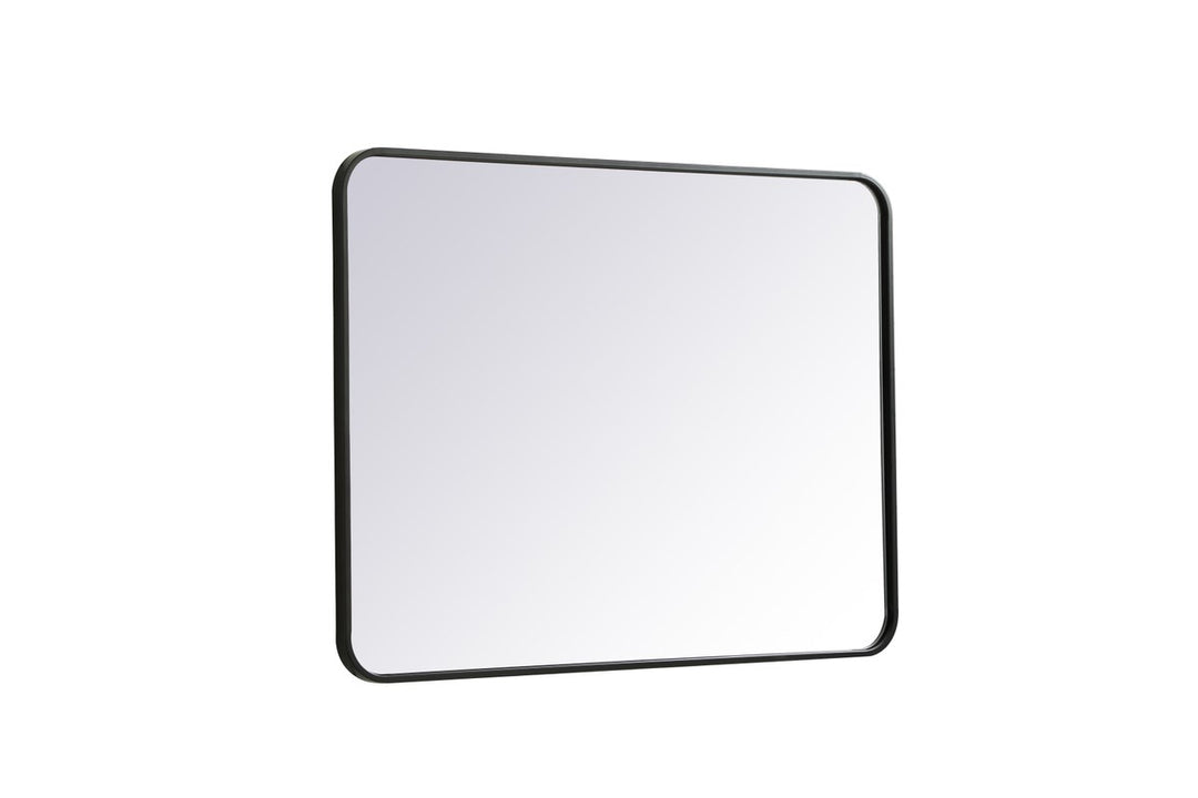 Soft Corner Metal Rectangular Mirror 27X36 Inch In Black