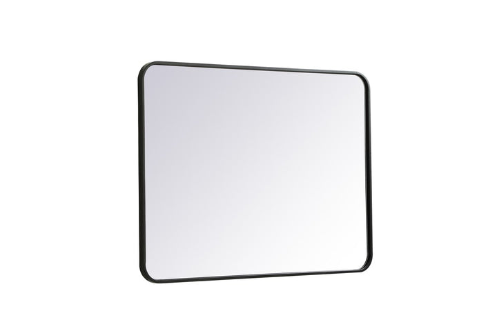 Soft Corner Metal Rectangular Mirror 27X36 Inch In Black