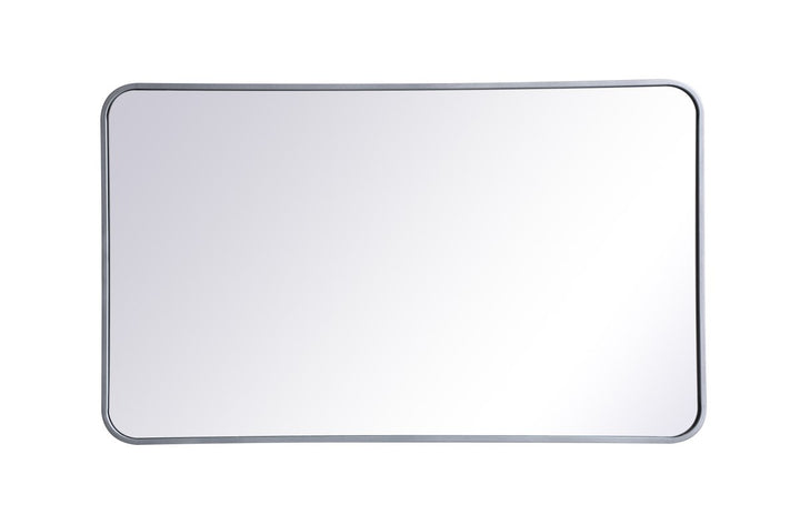 Soft Corner Metal Rectangular Mirror 24X40 Inch In Silver by Elegant Decor