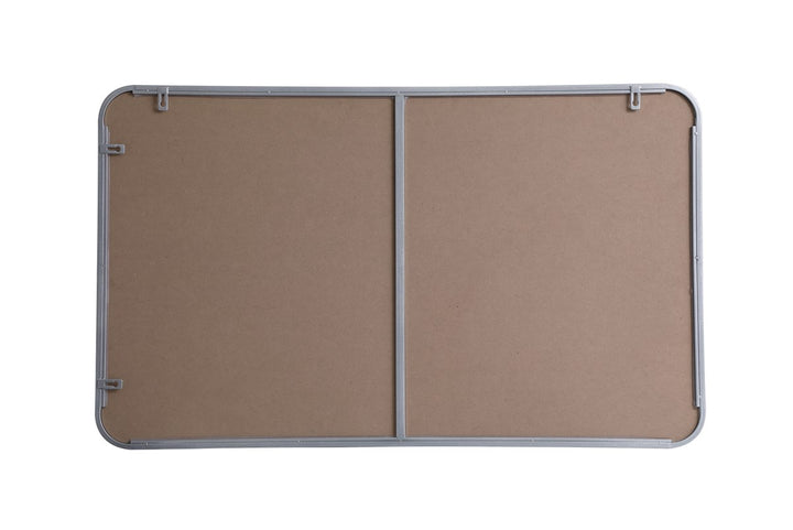 Soft Corner Metal Rectangular Mirror 24X40 Inch In Silver