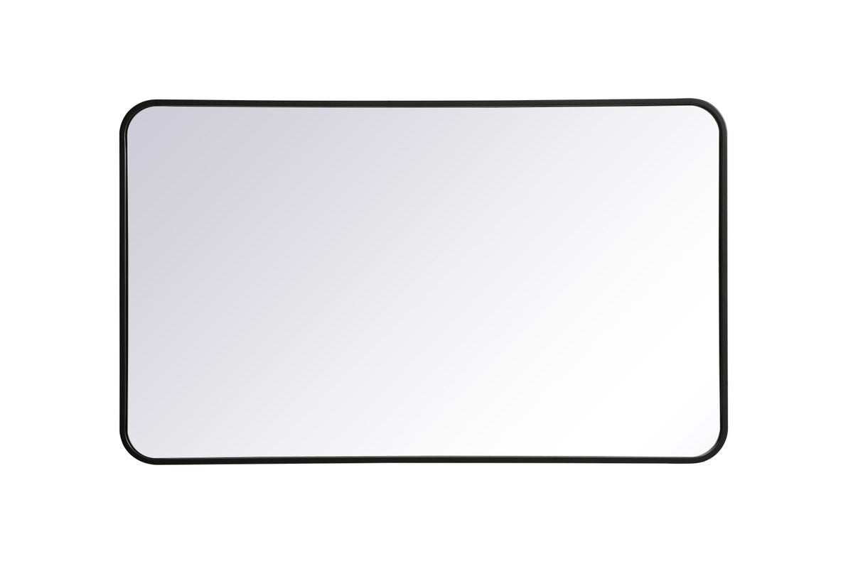Soft Corner Metal Rectangular Mirror 24X40 Inch In Black by Elegant Decor