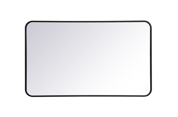 Soft Corner Metal Rectangular Mirror 24X40 Inch In Black by Elegant Decor