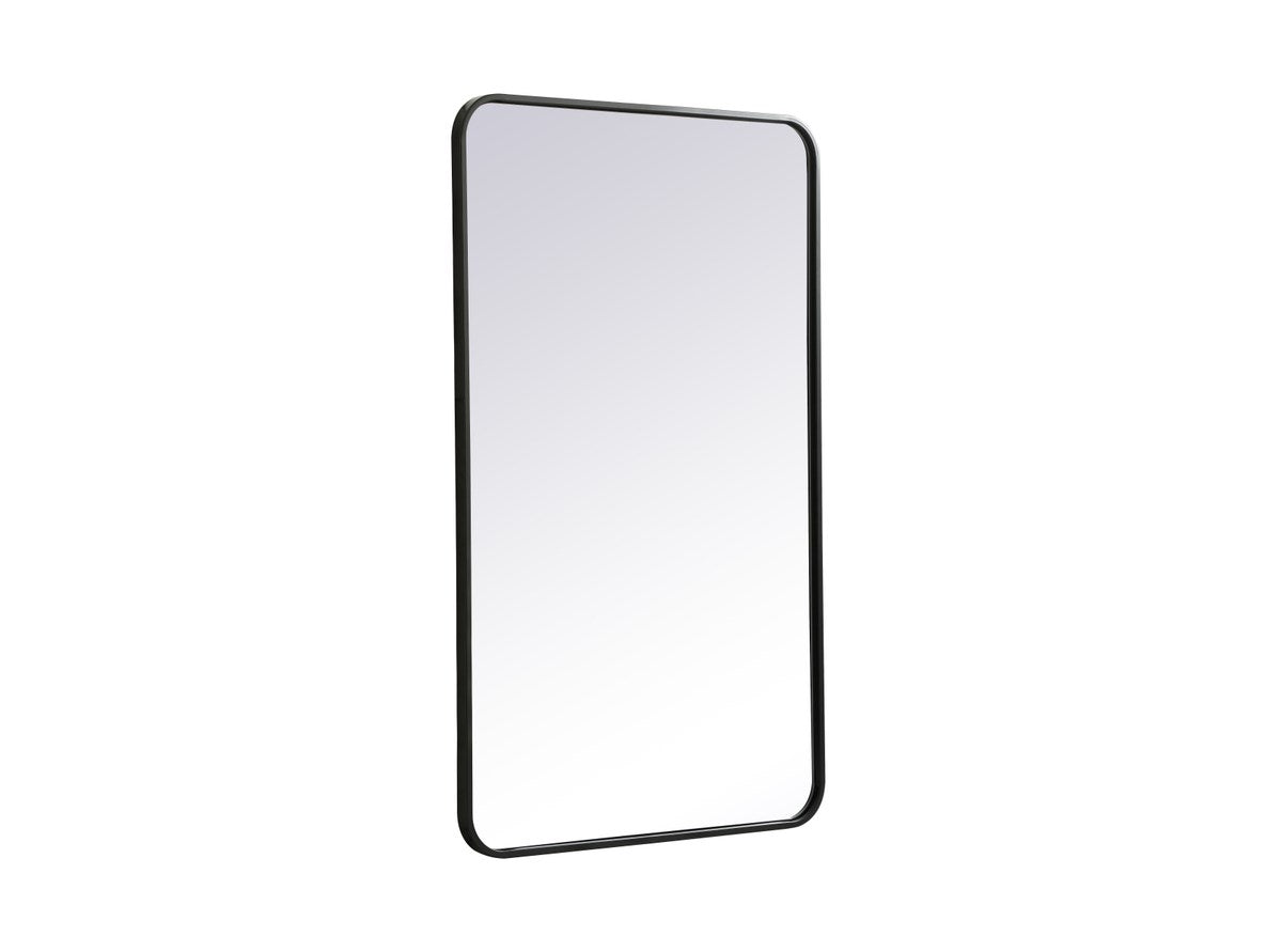 Soft Corner Metal Rectangular Mirror 24X40 Inch In Black