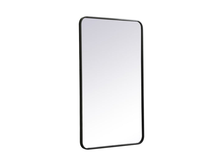 Soft Corner Metal Rectangular Mirror 24X40 Inch In Black