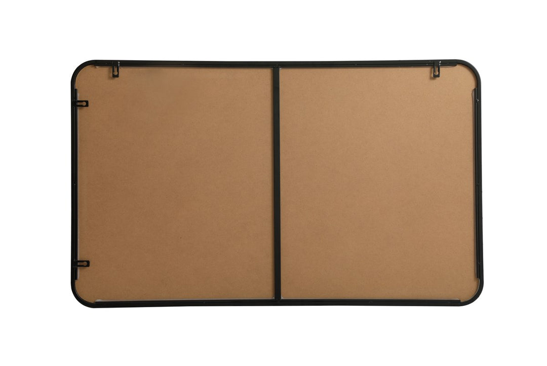 Soft Corner Metal Rectangular Mirror 24X40 Inch In Black