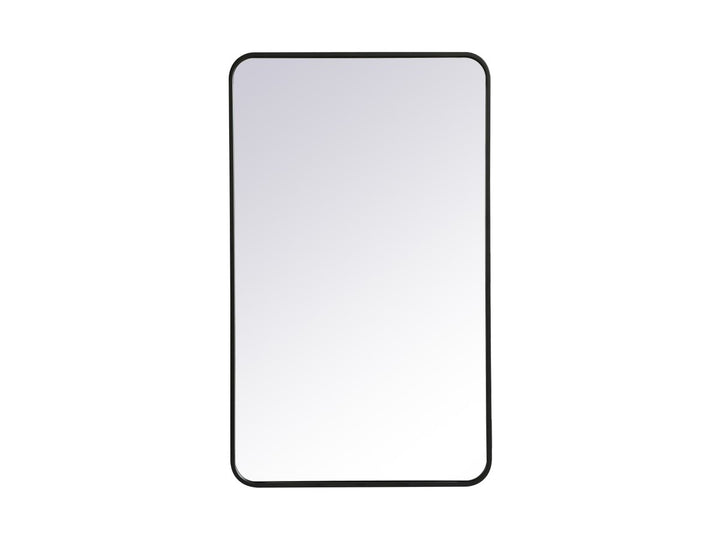 Soft Corner Metal Rectangular Mirror 24X40 Inch In Black