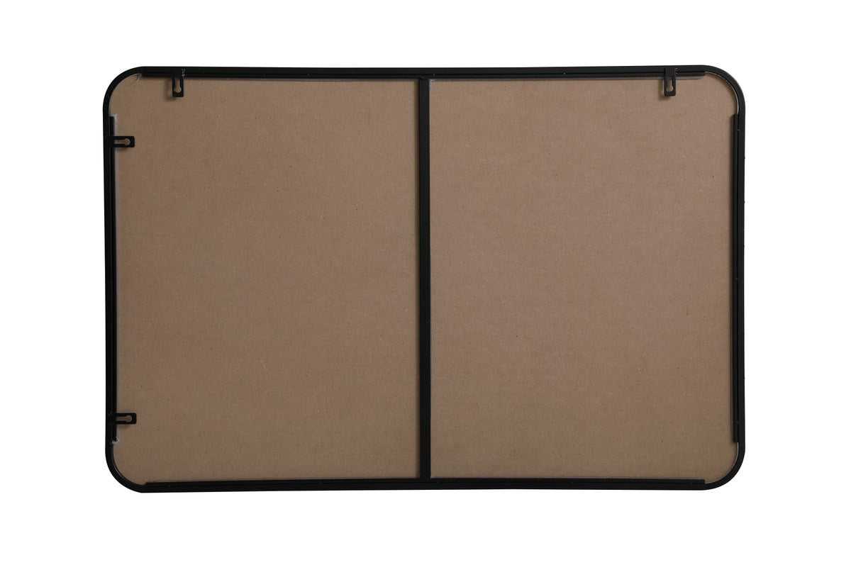 Soft Corner Metal Rectangular Mirror 24X36 Inch In Black