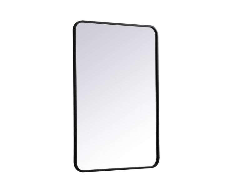 Soft Corner Metal Rectangular Mirror 24X36 Inch In Black