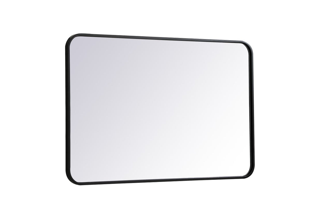 Soft Corner Metal Rectangular Mirror 24X36 Inch In Black