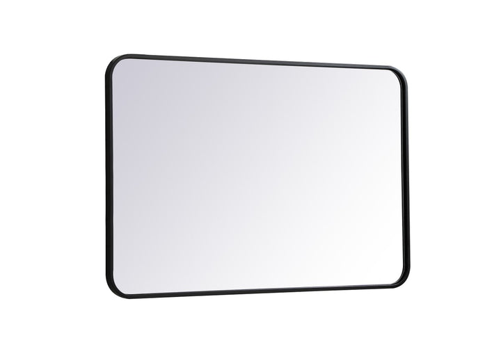 Soft Corner Metal Rectangular Mirror 24X36 Inch In Black