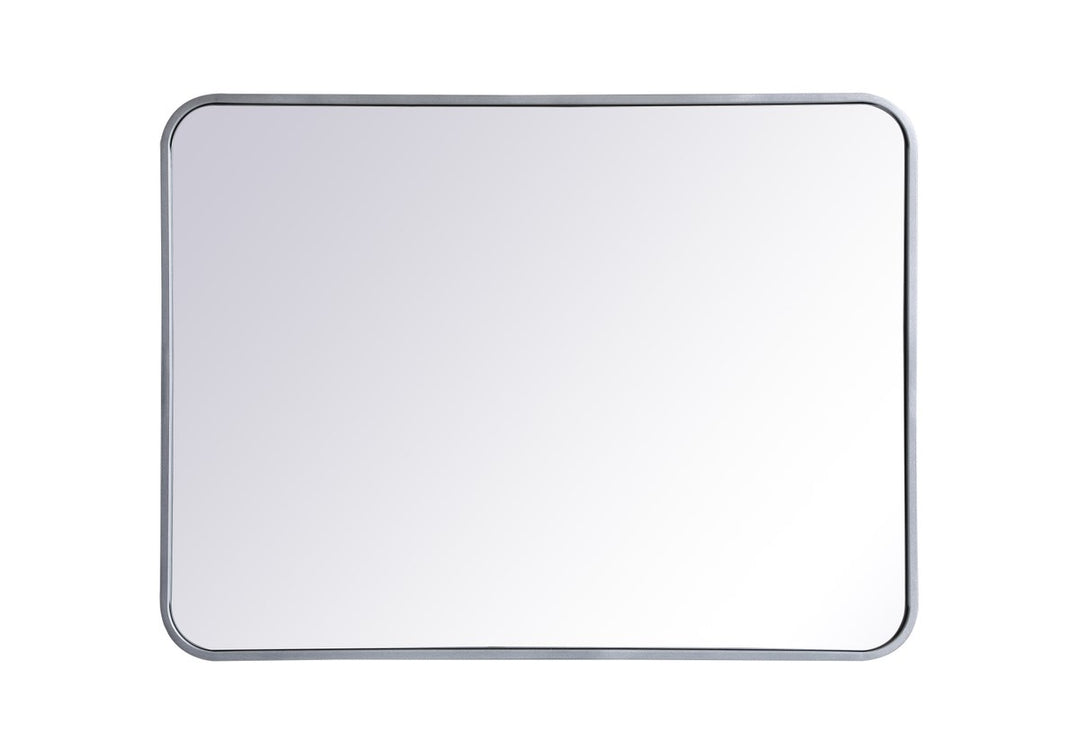 Soft Corner Metal Rectangular Mirror 24X32 Inch In Silver by Elegant Decor