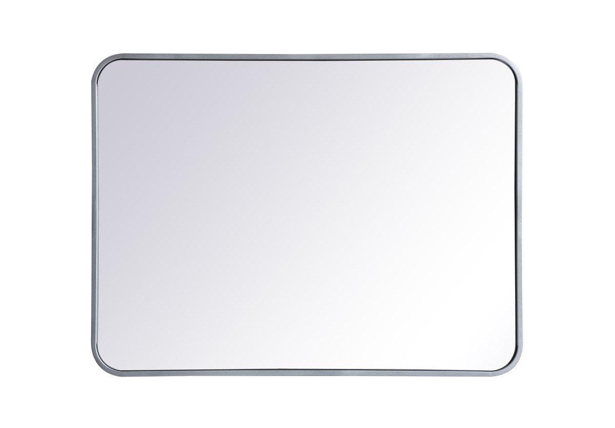 Soft Corner Metal Rectangular Mirror 24X32 Inch In Silver by Elegant Decor