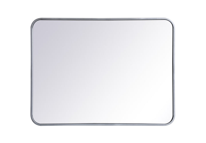 Soft Corner Metal Rectangular Mirror 24X32 Inch In Silver by Elegant Decor