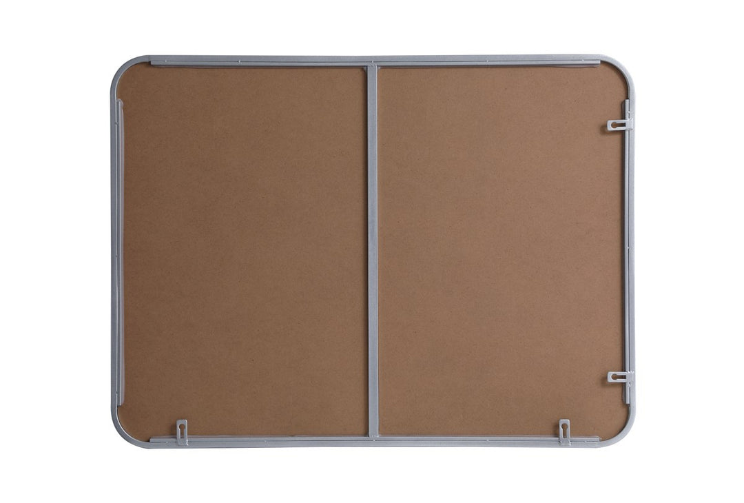 Soft Corner Metal Rectangular Mirror 24X32 Inch In Silver